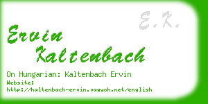 ervin kaltenbach business card